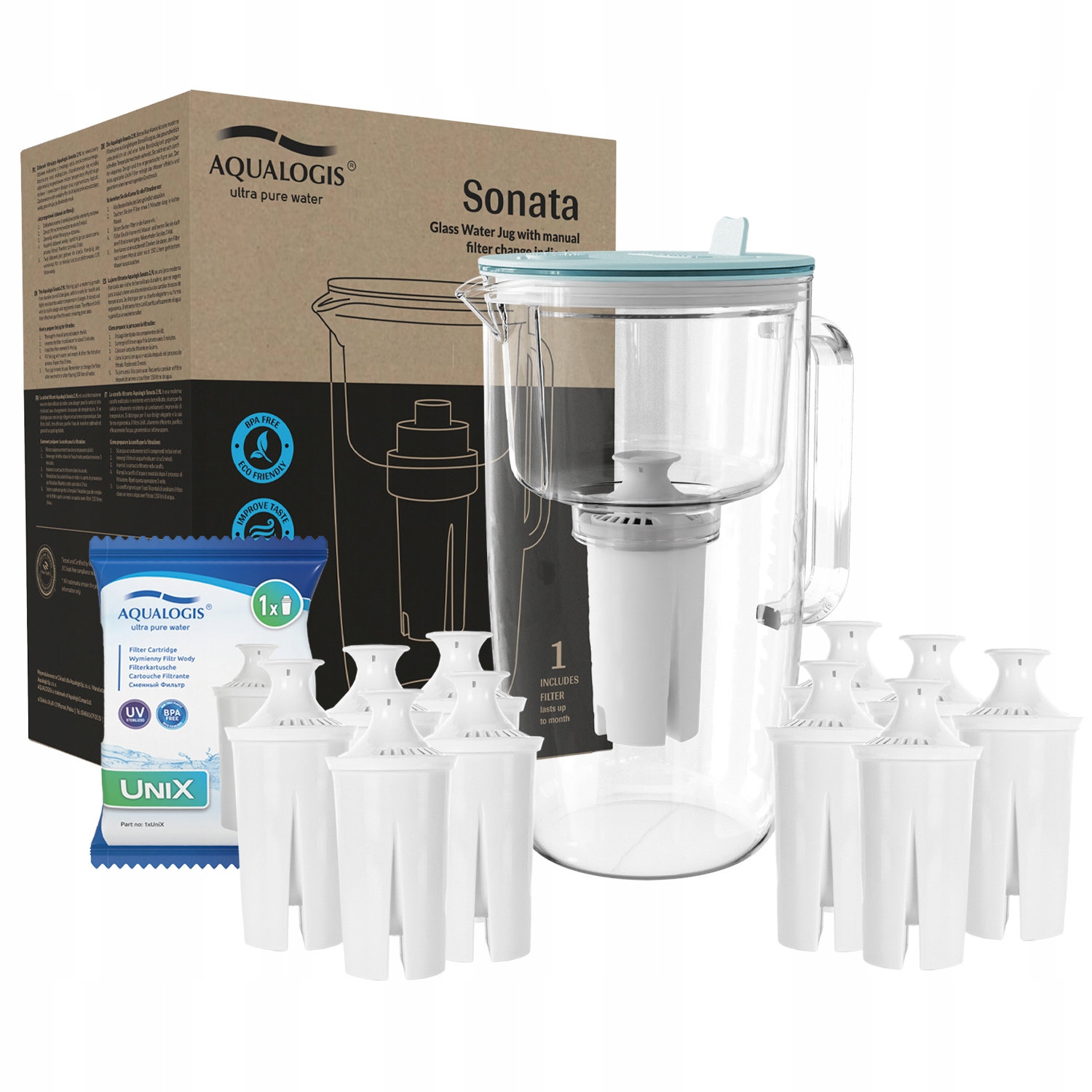 Filtrační konvice Aqualogis Sonata 2,9 l modrá 10 náplní