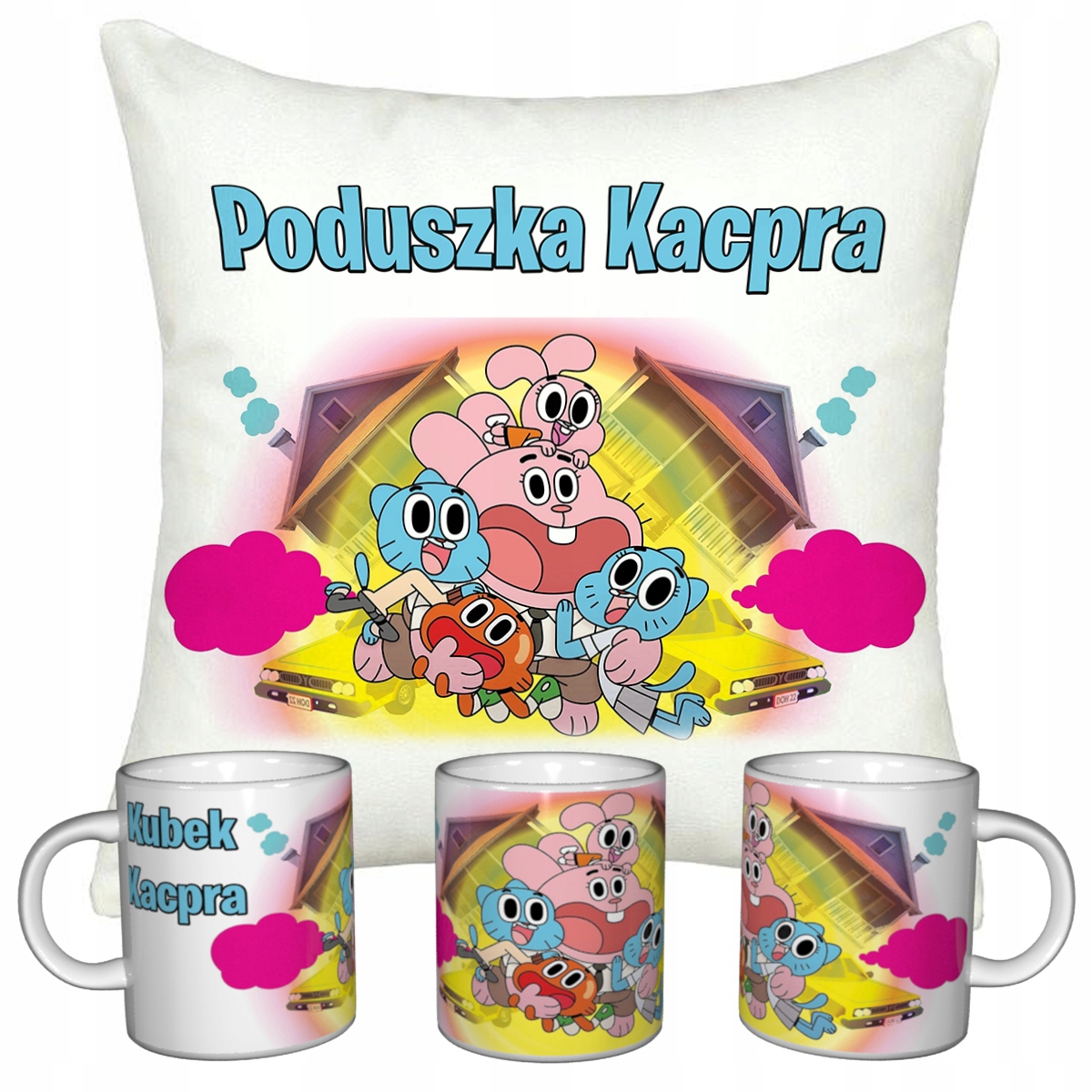 

Zestaw Gumball Kubek Poduszka Imie