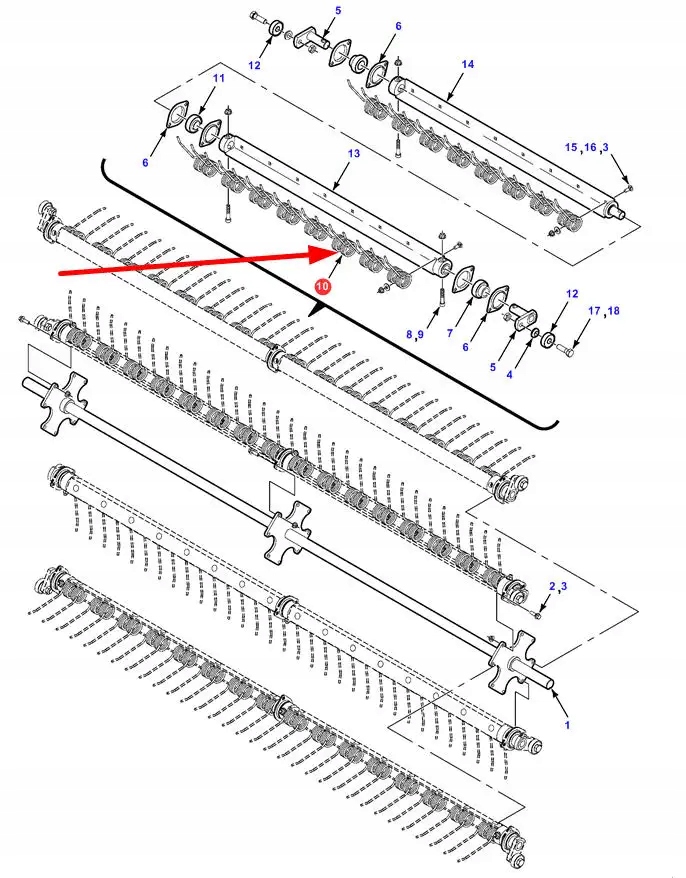 700728401 Palec sprężynowy podbieracza Numer katalogowy części 700728401