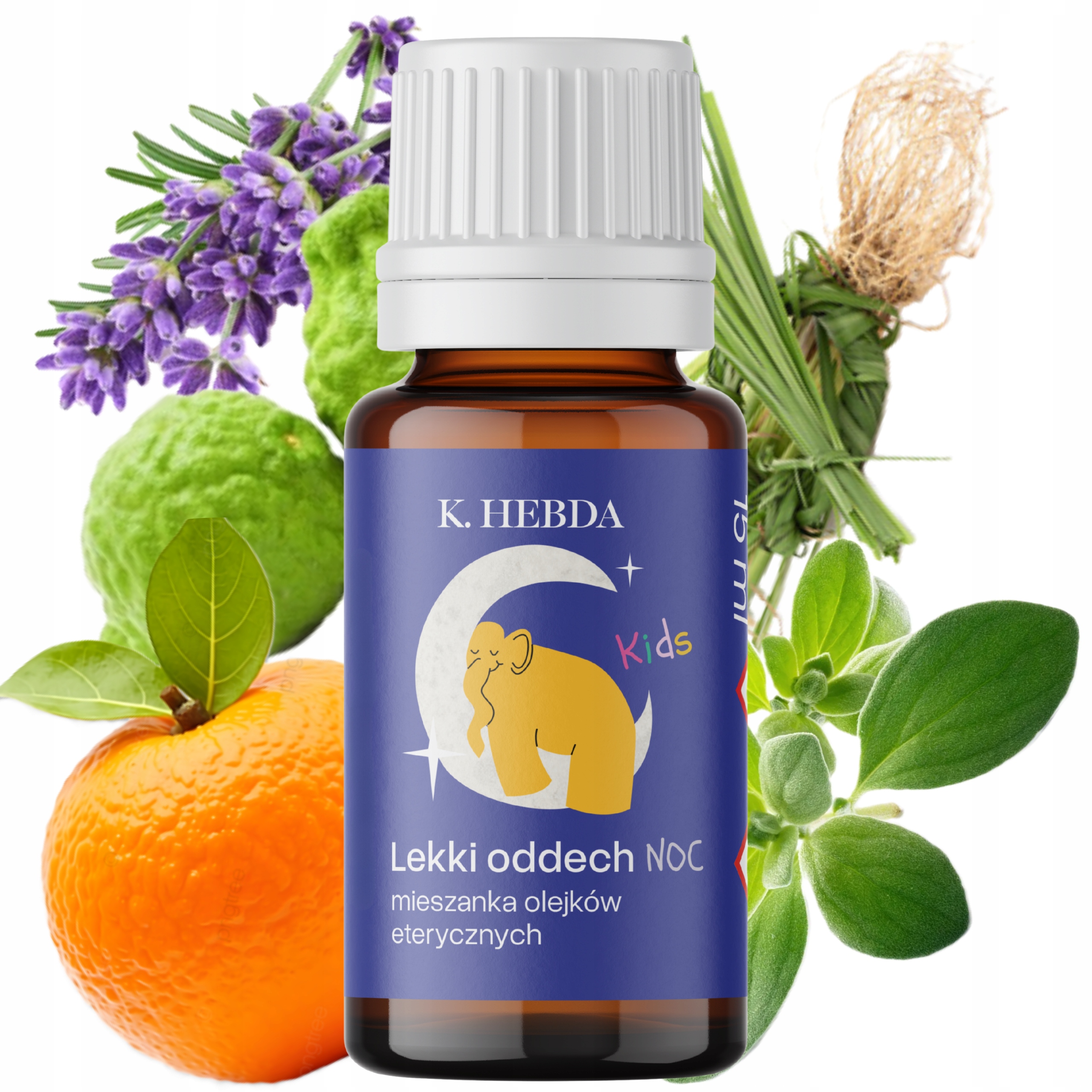 Mieszanka Olejków Eterycznych Lekki Oddech Noc Ziołowy Aromat Hebda 15ml