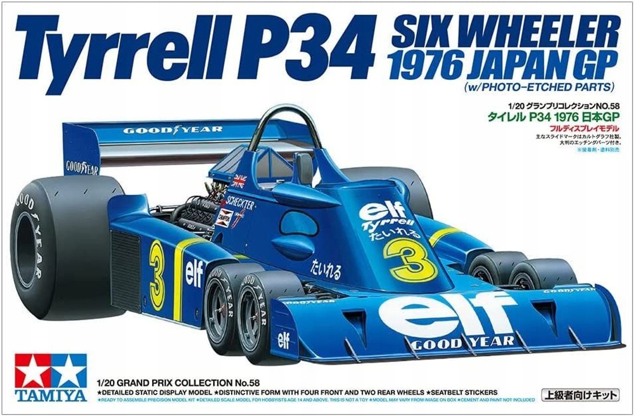 Tyrrell P34 Six Wheeler 1976 Japan Gp Tamiya 20058 měřítko 1/20