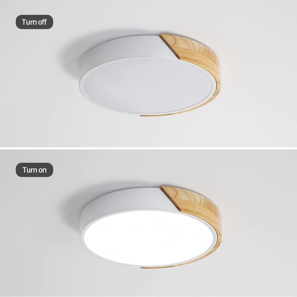 LAMPA SUFITOWA PLAFON LED OKRĄGŁE DREWNO 24W 6000K Liczba punktów światła 1