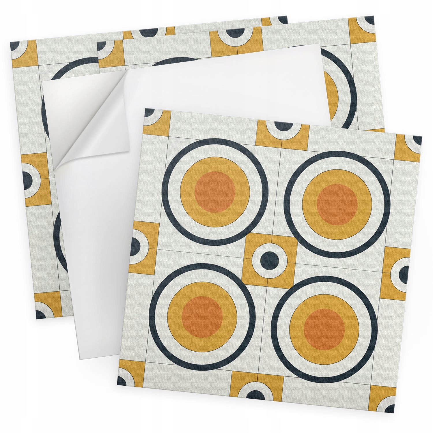 Komplet panelů Vinyl Pvc Geometrie kruhů a čtverců 4 ks 50x50 cm