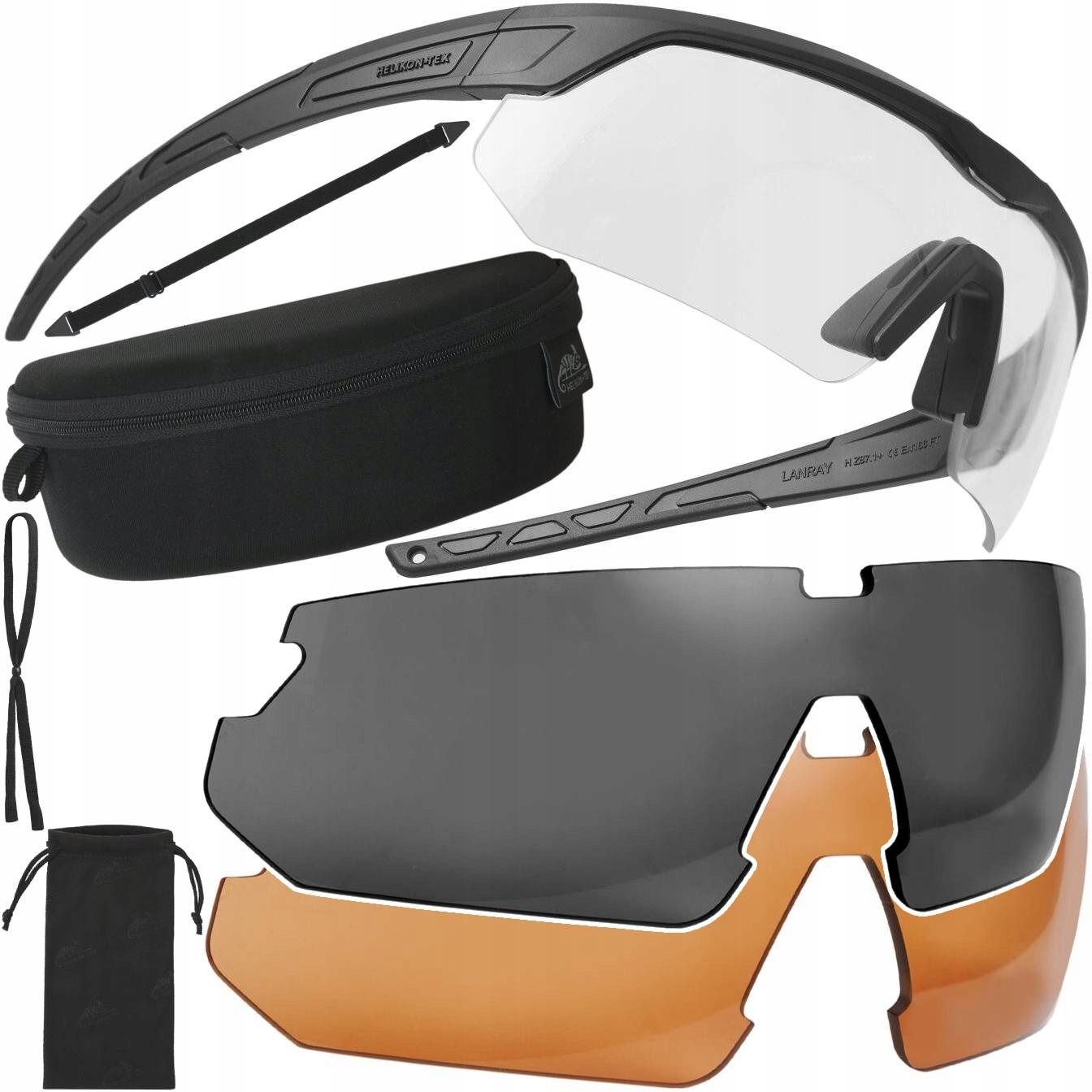 Střelecké brýle LanRay Shooting Pro Black/Clear Helikon