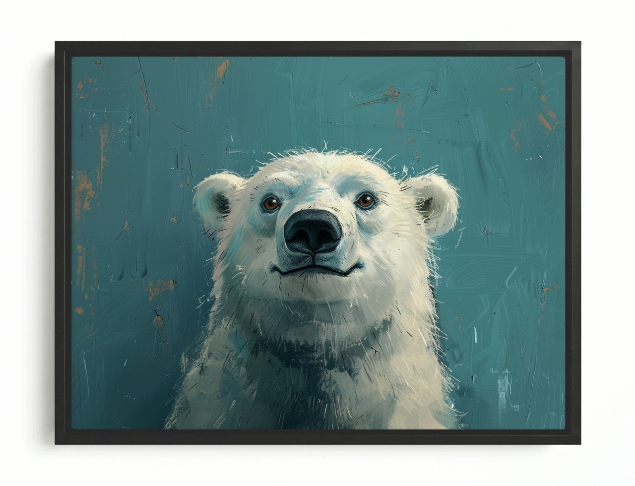 Obraz Rám Americký Box Bílý Medvídek Polární Grafika Medvídek 80x60