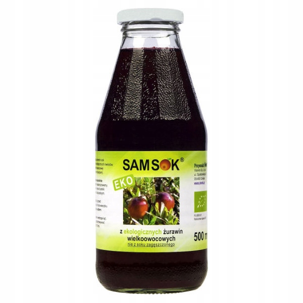 SAM SOK z żurawin wielkoowocowych 500ml EKO