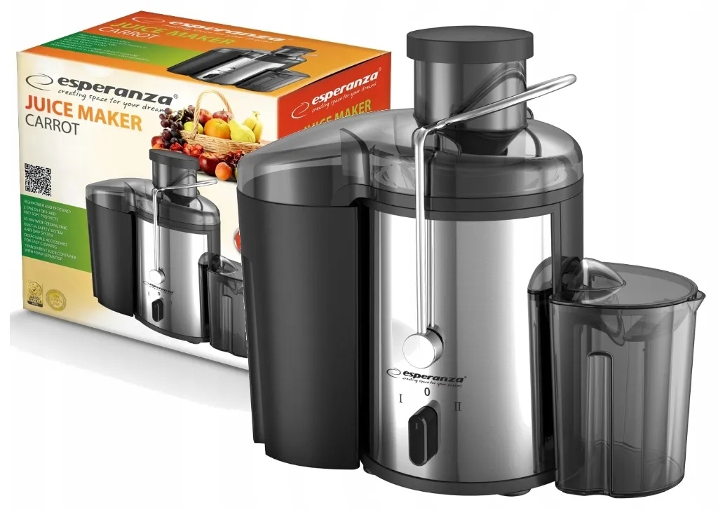 Odšťavňovač Esperanza Carrot EKJ002 500W Černo-stříbrný