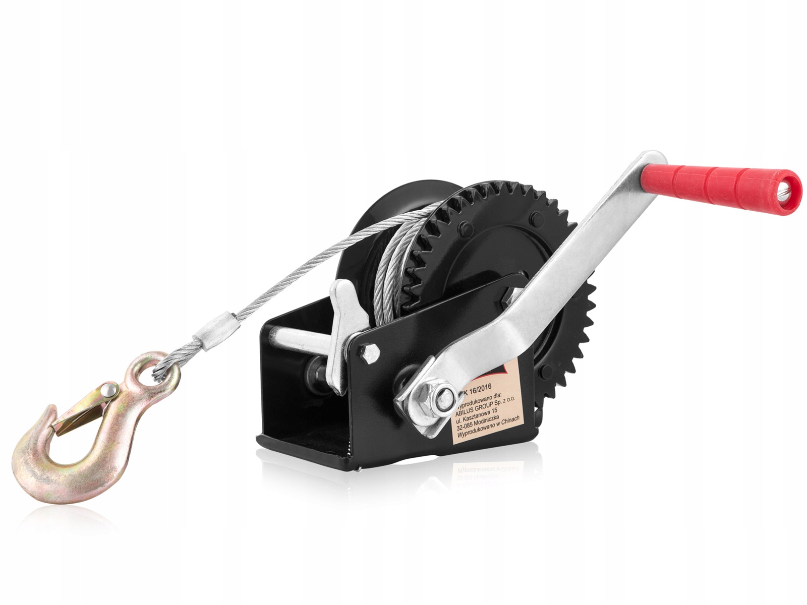 WYCIĄGARKA RĘCZNA KORBOWA LINOWA 725kg WCIĄGARKA lebiodka przenośna DRAGON Waga produktu z opakowaniem jednostkowym 3.3 kg