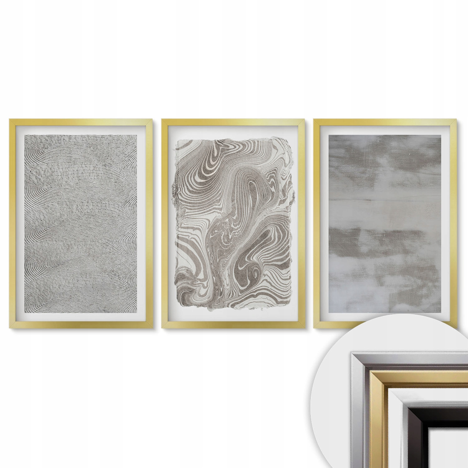 Krásný triptych fotoobrazů v sadě Industriální abstraktní vzory