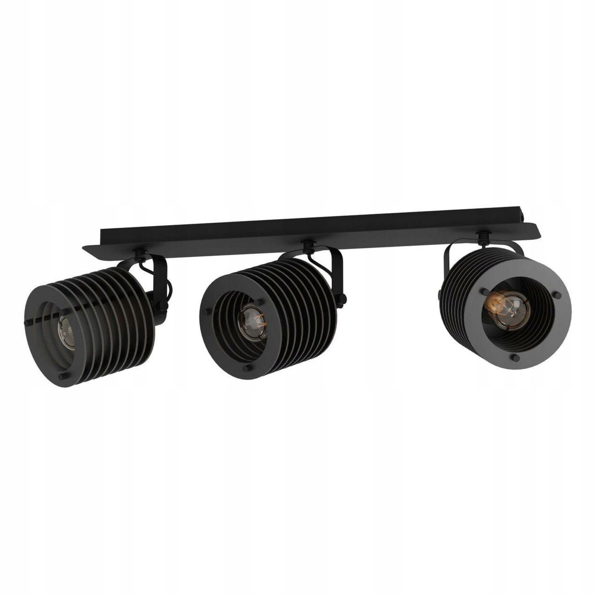 Bodové svietidlo Eglo Segovia E27 čierna oceľ/drevo 3x120W