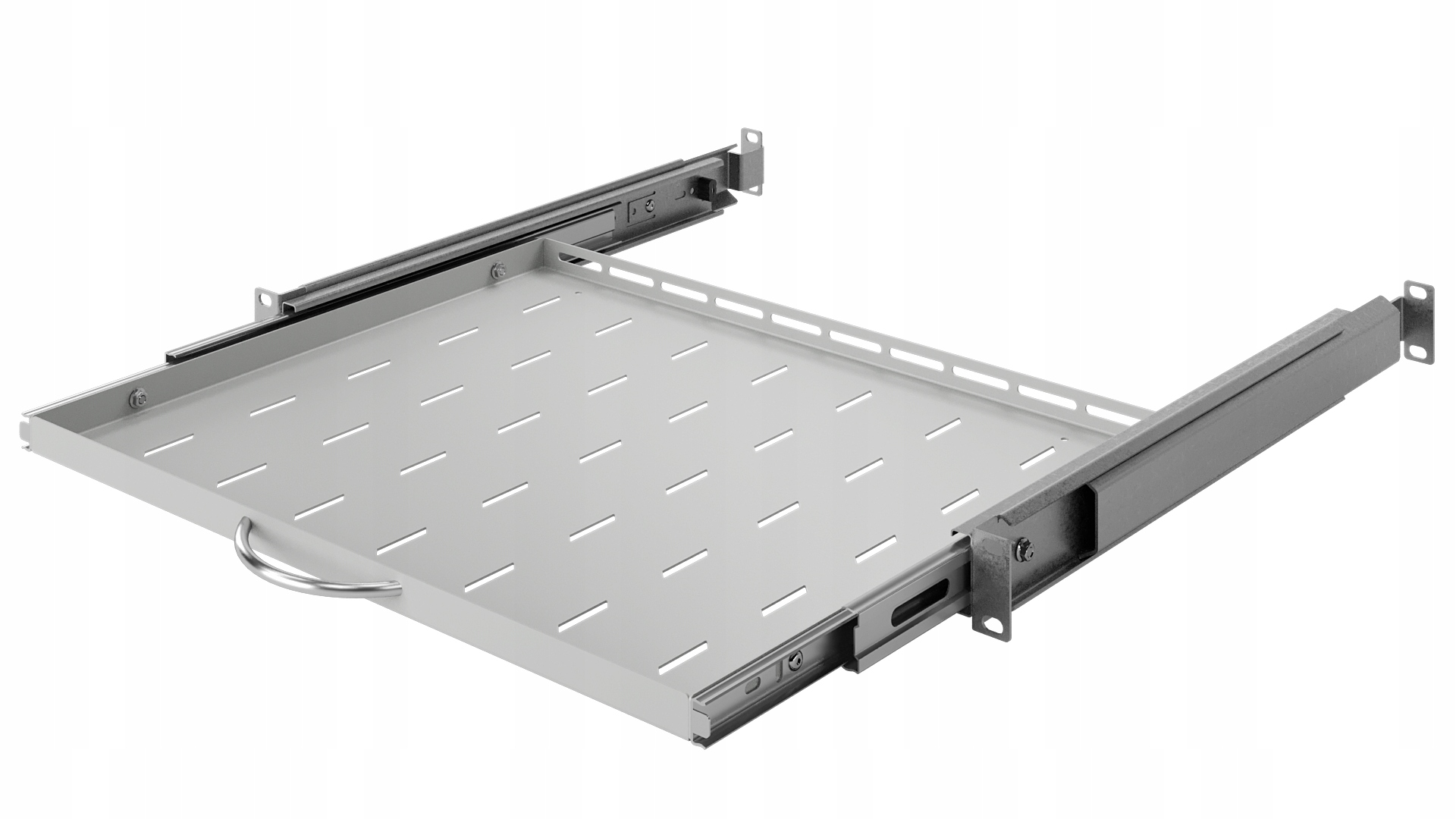 Półka Rack 19" 1U 350 mm Półka Wysuwana do Szafy Rack Szara Stalflex
