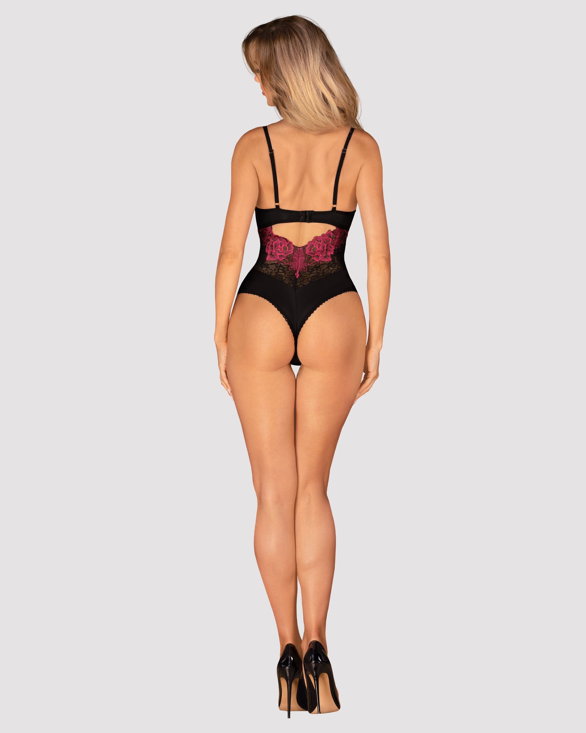 Wyszczuplające body plus size seks bielizna damska Obsessive Rosenty XL/XXL Kod producenta 5901688256435