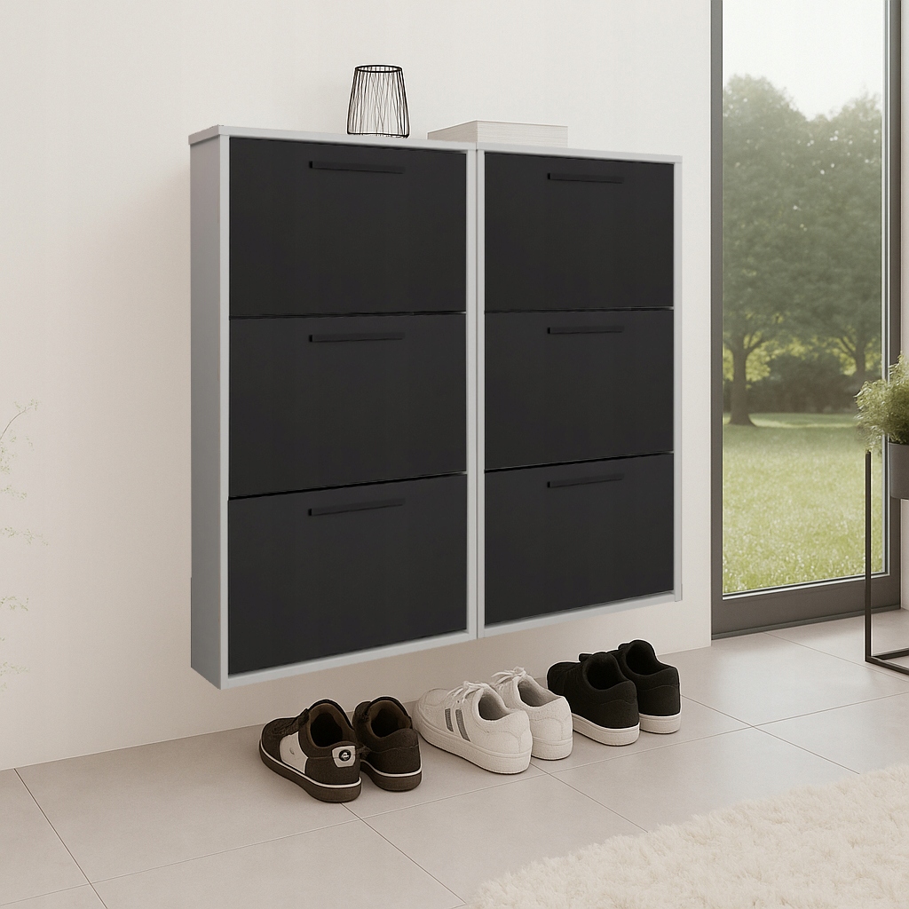 Botník s výklopným závěsem Jasper Mini X2 bílá černá