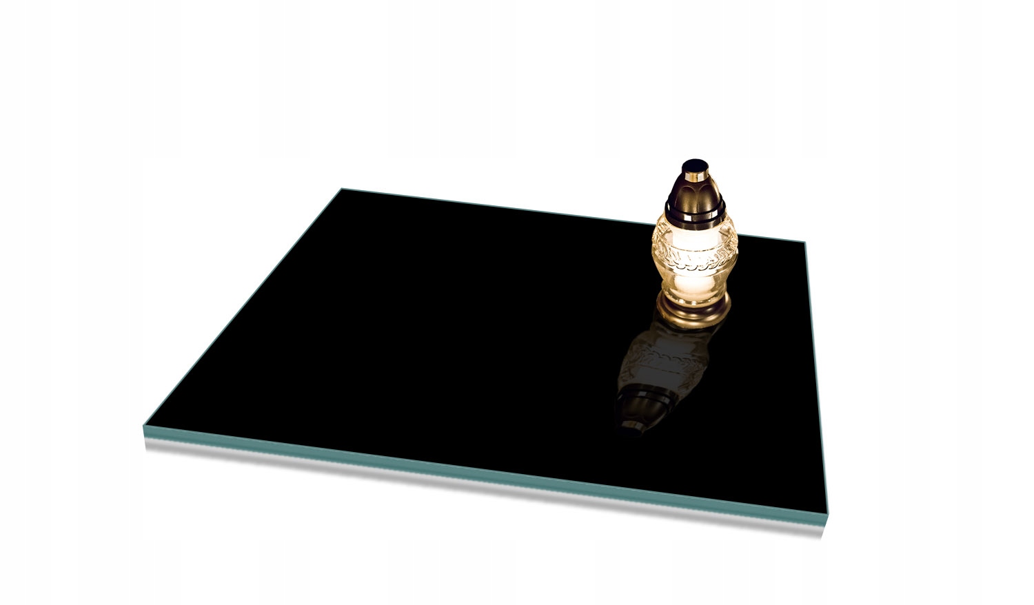 Podstavec do hřbitovních svíček na Pomník na Hřbitov 60x52 Černý Skleněný Tvrzený