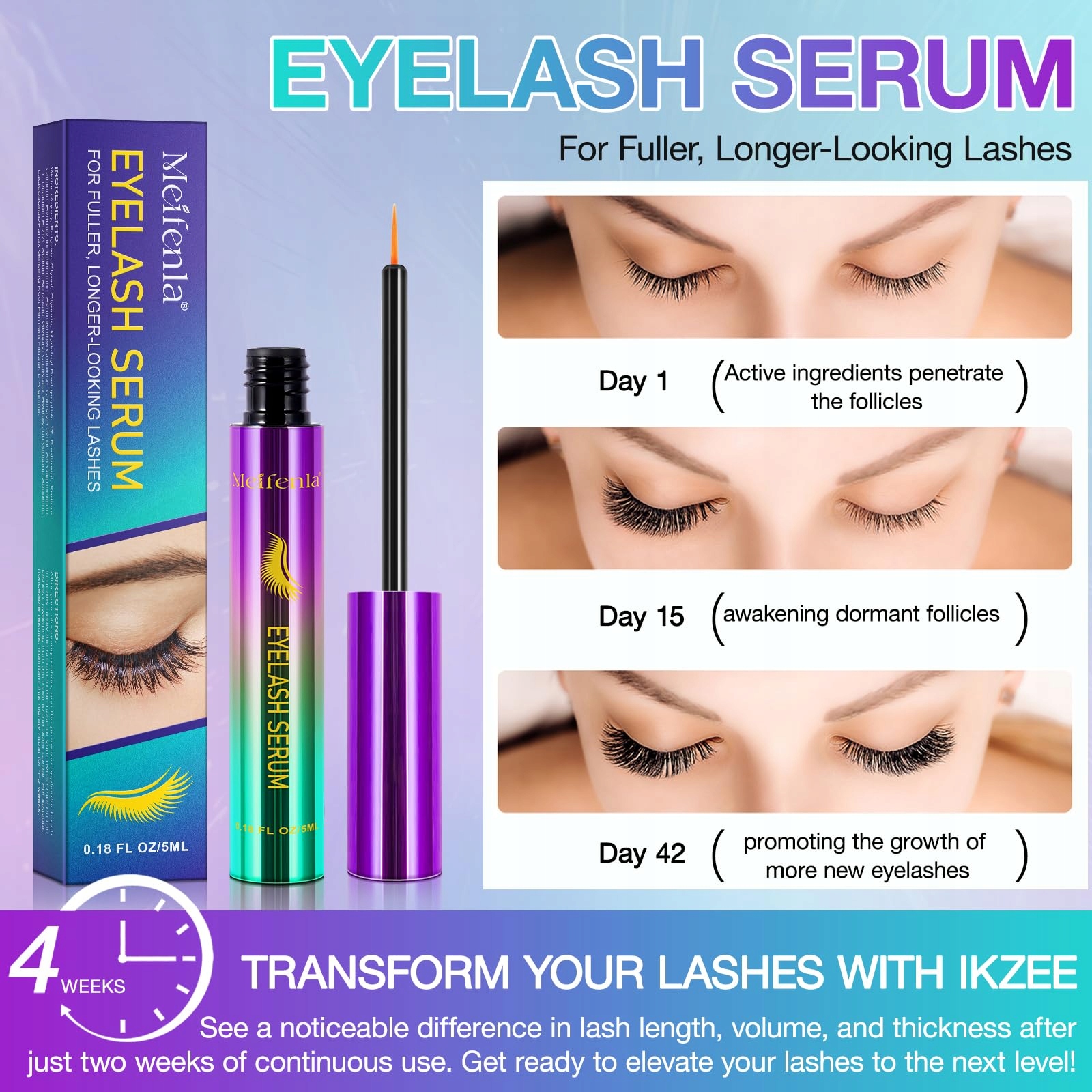 LONG4LASHES Serum Do Rzęs Wzrost Rzęs Serum 5ML Dłuższe Gęstsze Mocniejsze — miniatura 4