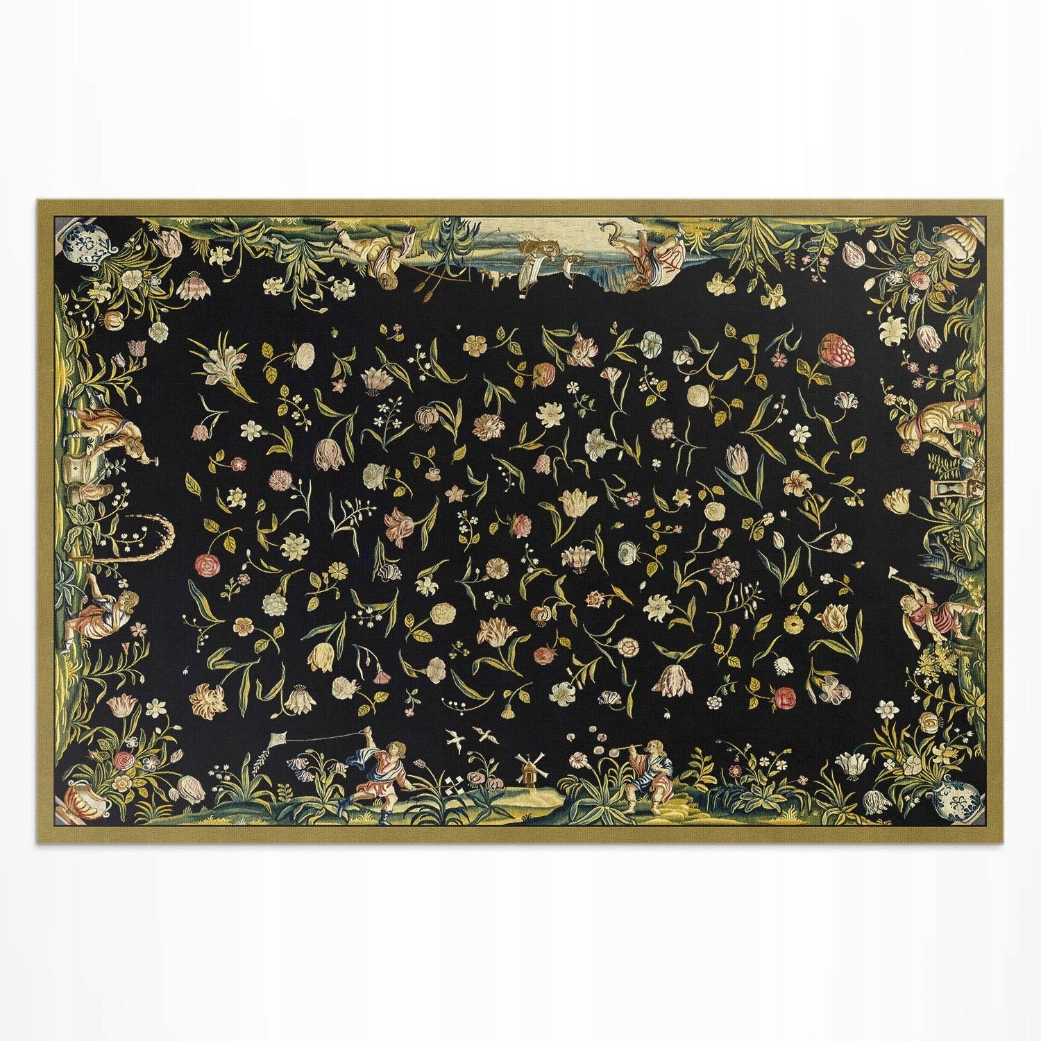 Vinylový koberec na balkón Rozsypaná flóra drobné vintage kvety 100 x 150 cm