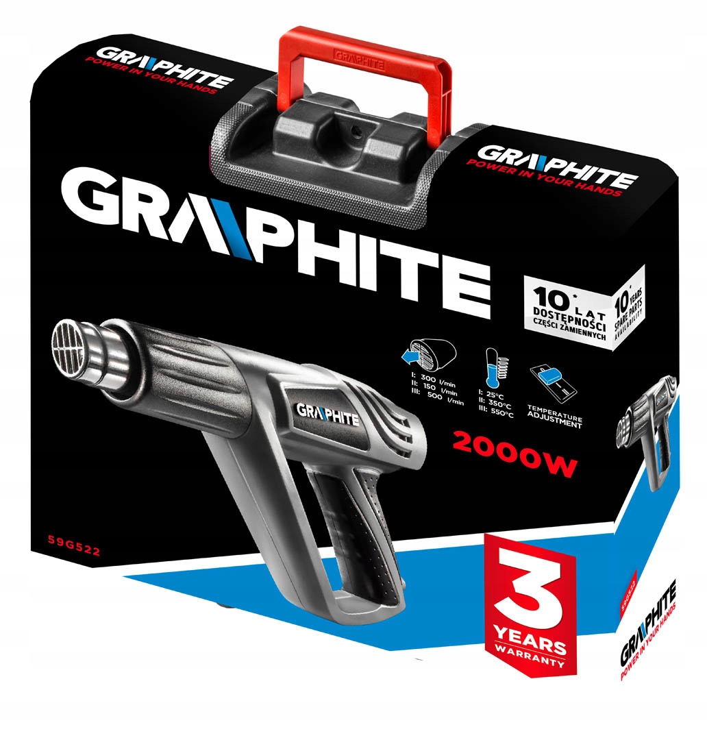 GRAPHITE Opalarka 2000W, walizka Moc 2000 W