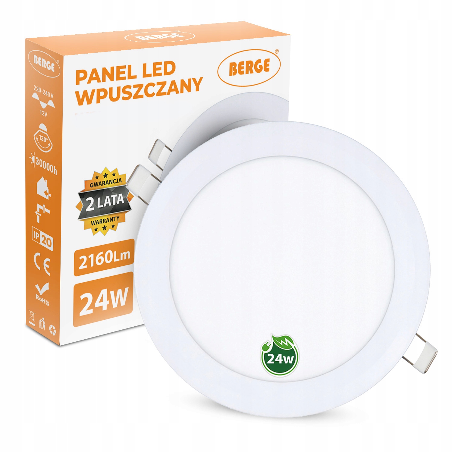 Panel LED plafon sufitowy wpuszczany 24W CCD