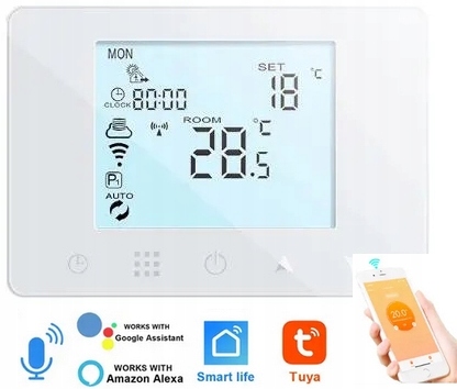 Termostat Pokojový Panel Led Dotykový Displej WiFi Tuya TERSCW2