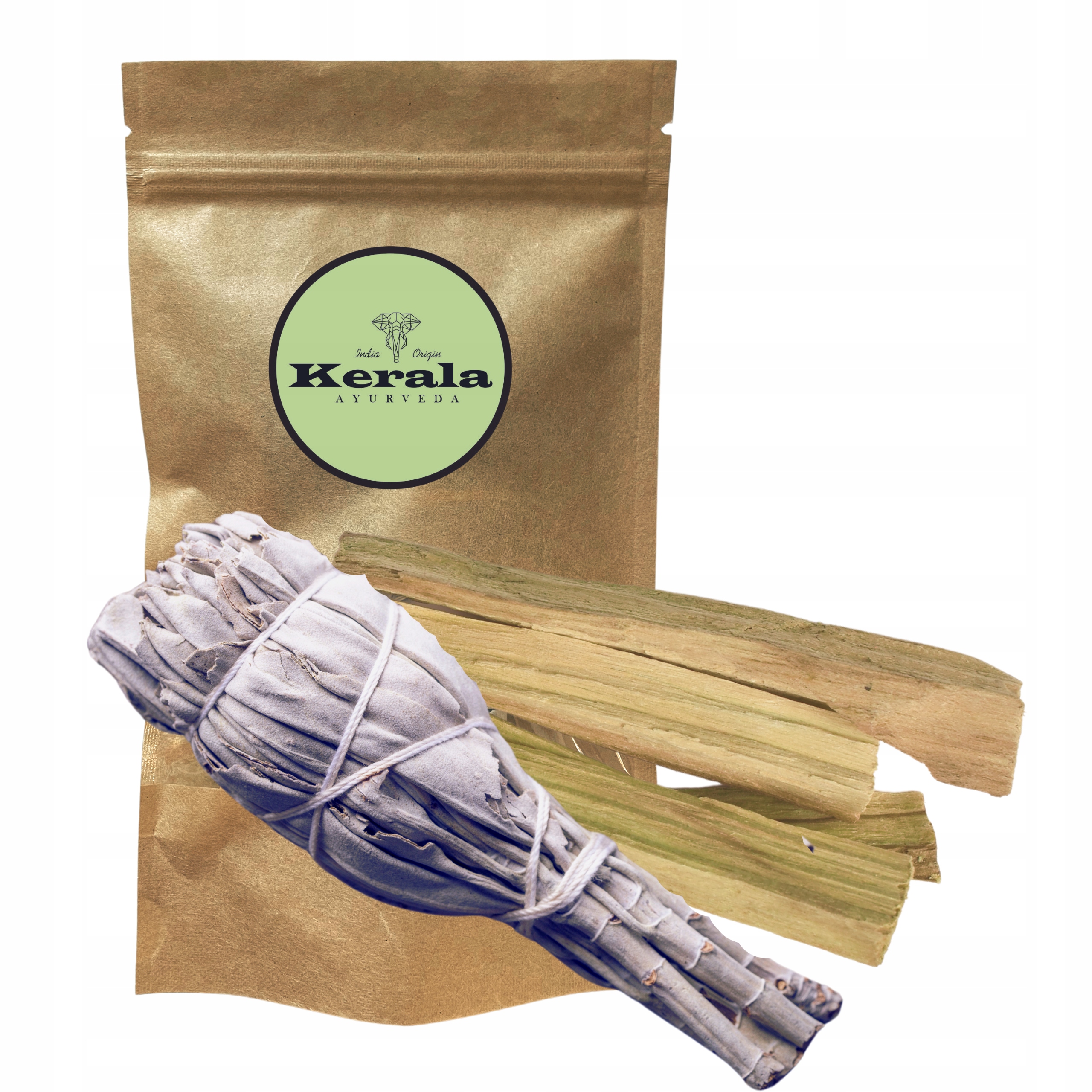 BIAŁA SZAŁWIA PĘCZEK + PALO SANTO 25G - KERALA