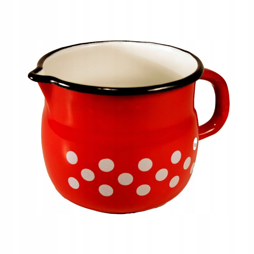 Dzbanek z wylewką okrągły retro 1,5 L czerwony