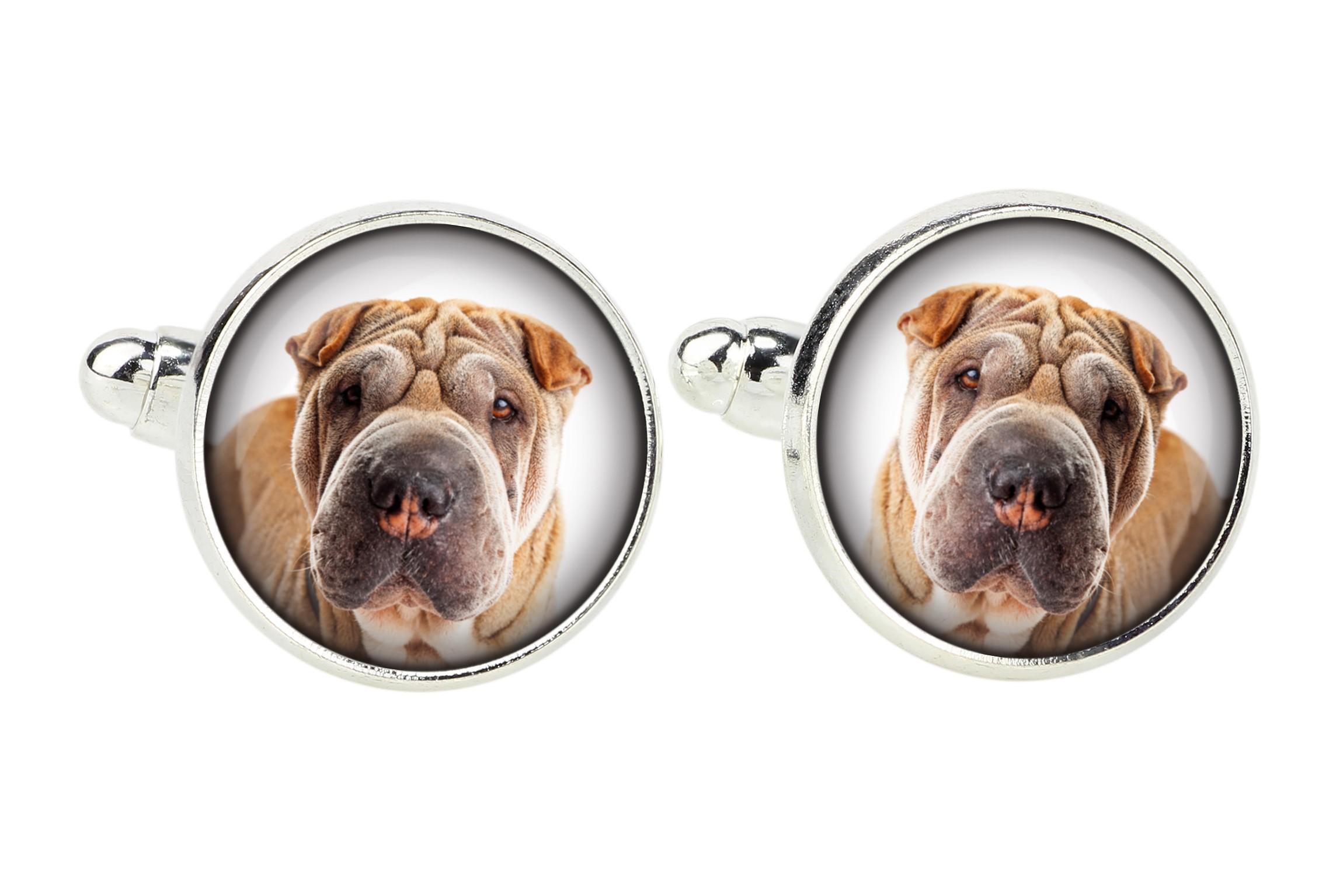 

Shar Pei Spinki do mankietów z Twoim zdjęciem