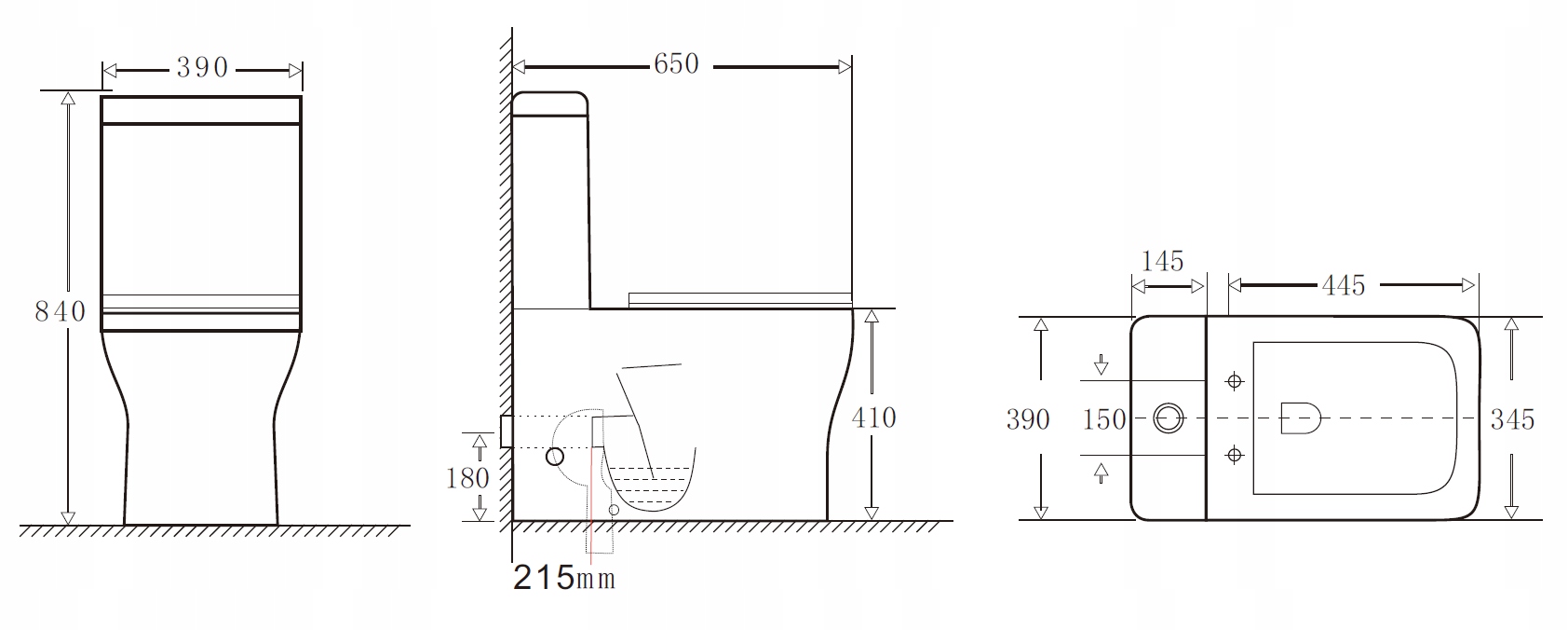 LOFT kompakt WC RIMLESS bezrantowy DESKA wolnoopad Długość 63.5 cm