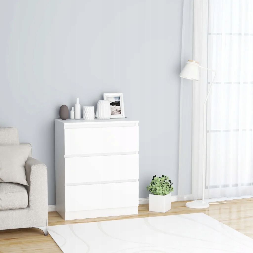 Petrashop Příborník bílý 60 x 35 x 76 cm kompozitní dřevo Bílá 801382