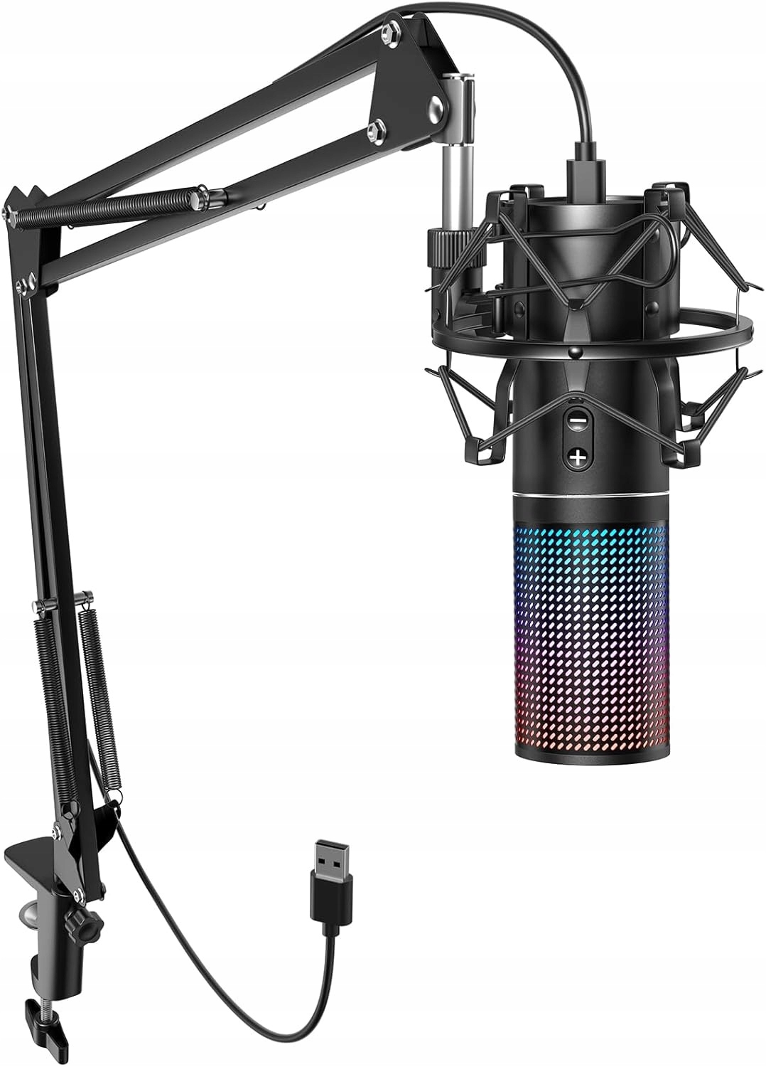 TONOR RGB USB Mikrofon Gaming PC Podcast Mikrofon z Boom Arm do Streamingu — miniatura 8