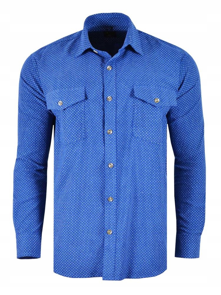 

40/41 Koszula Sztruksowa Niebieska Wzory Długi