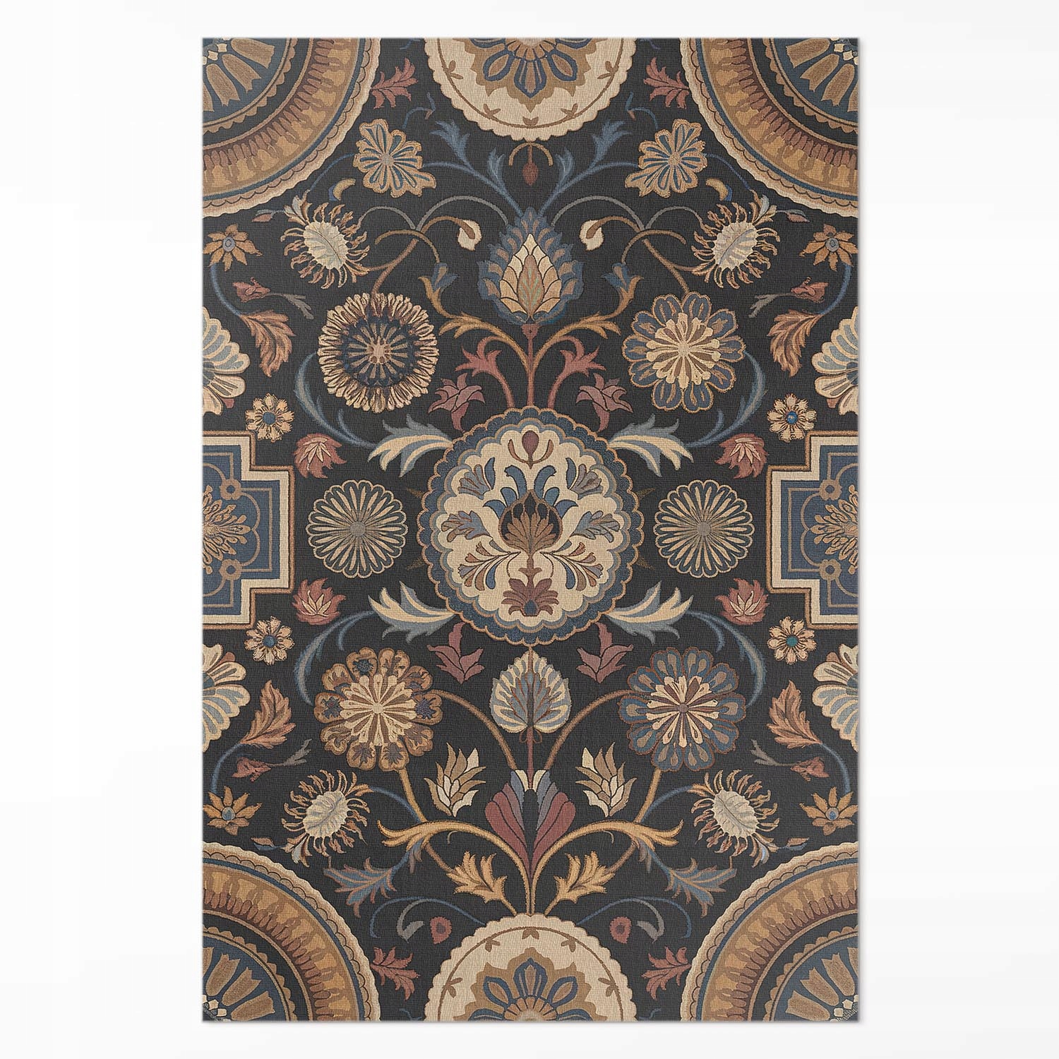 Vinylový koberec do kancelárie s rastlinným ornamentom, perzský štýl, vintage, XXL, 150 x 225 cm