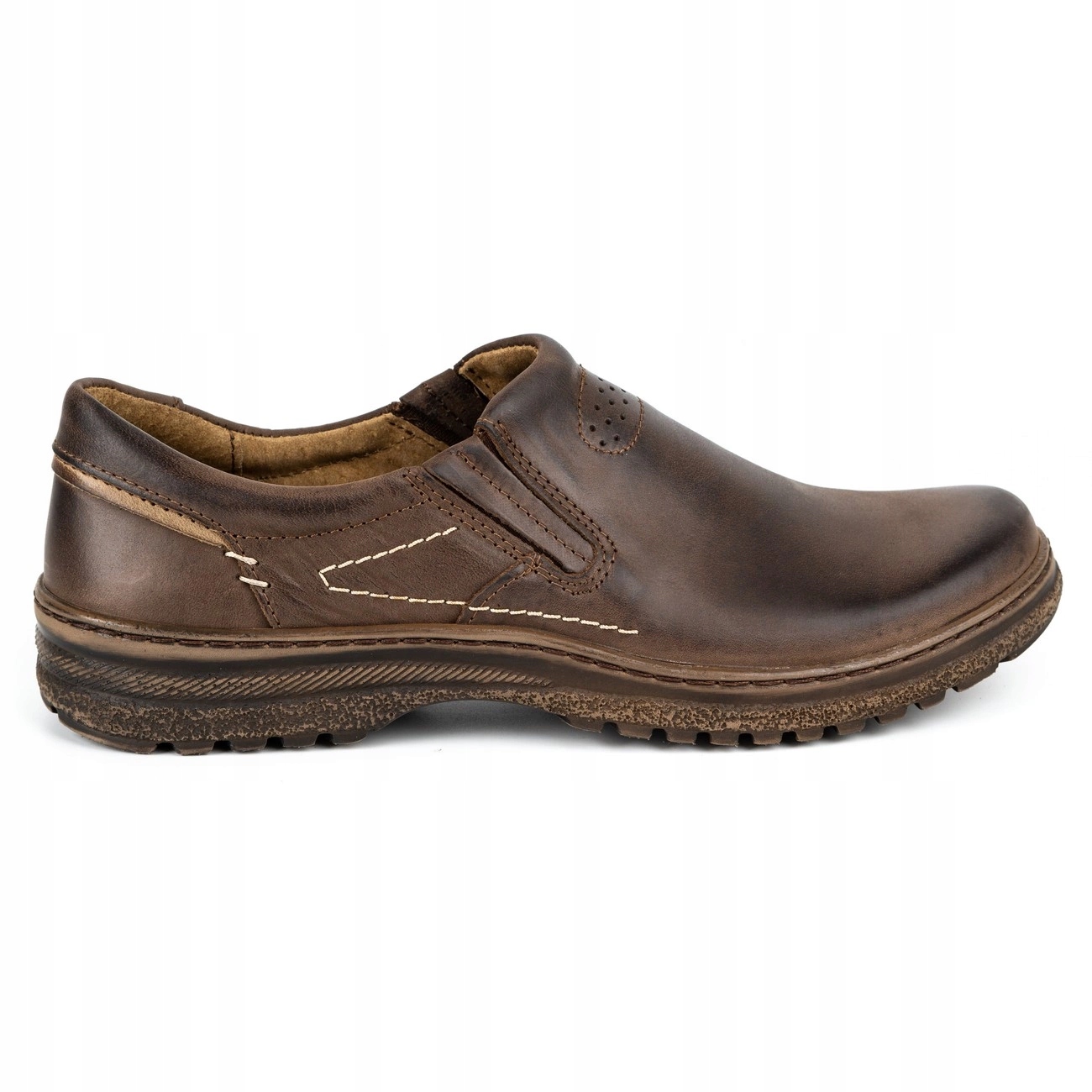 Pánské kožené nazouvací boty Polské casual 869 hnědé 46