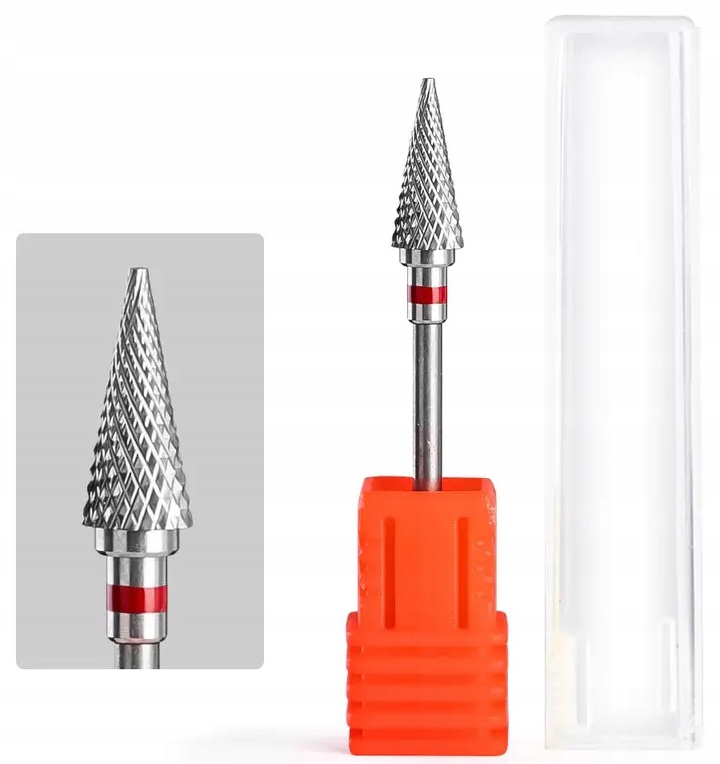 FREZ KARBIDOWY Z WĘGLIKA SPIEKANEGO DO PAZNOKCI STOŻEK SZPIC DELIKATNY Marka Rel