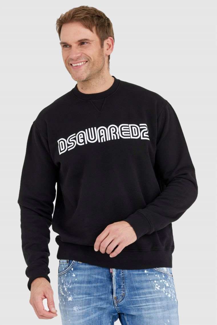 DSQUARED2 Czarna bluza męska z logo outline M