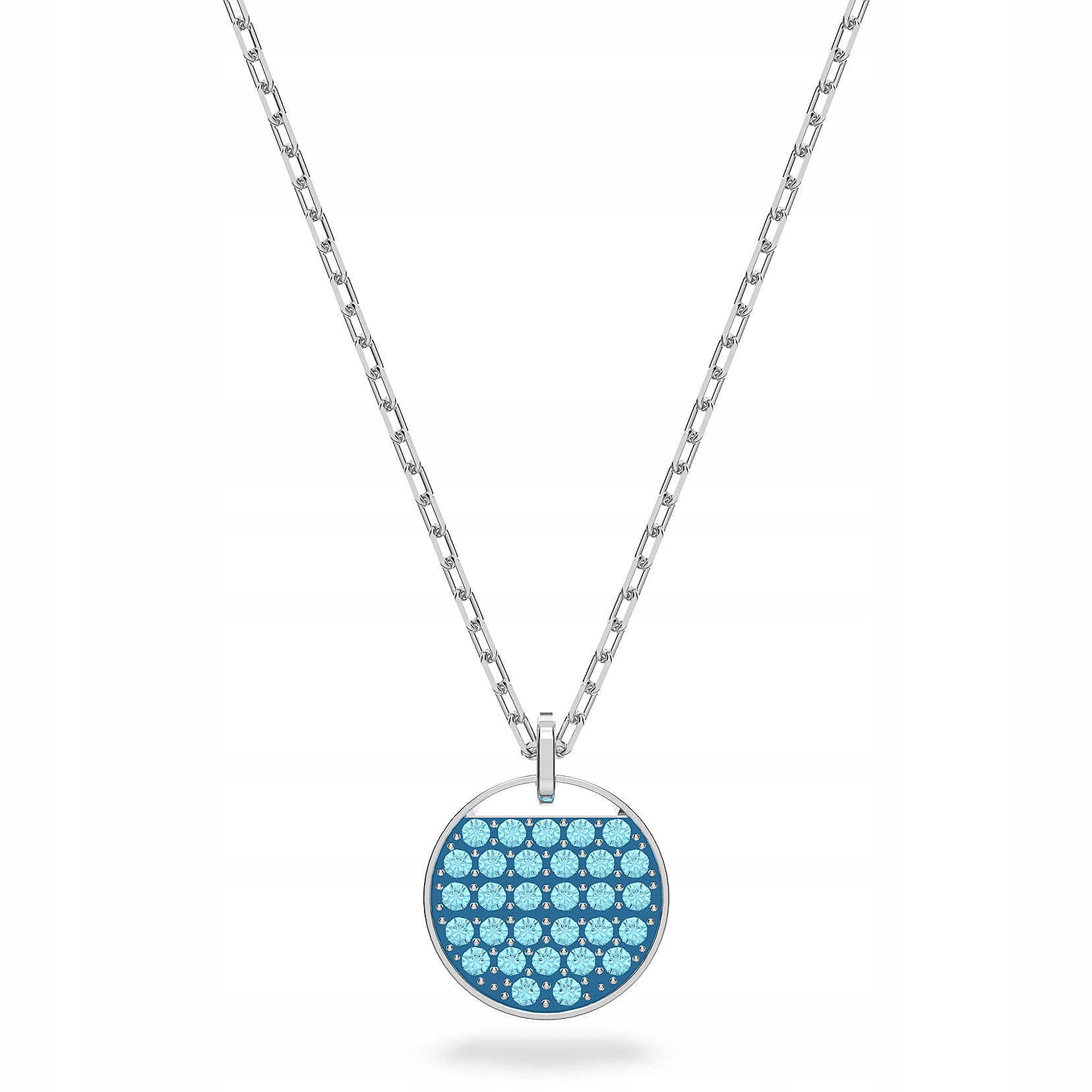 Náhrdelník Swarovski Ginger Pendant Kolo Křišťál modrý Ocel