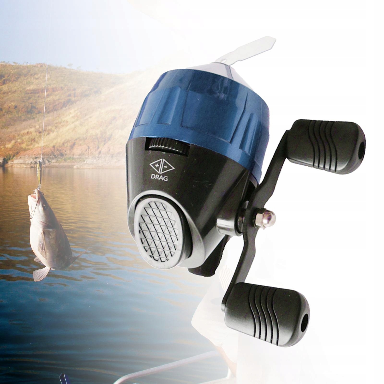 Fishing Reel, with Fishing Line Push Button Design Blue Single Handle EAN (GTIN) 0783923218232