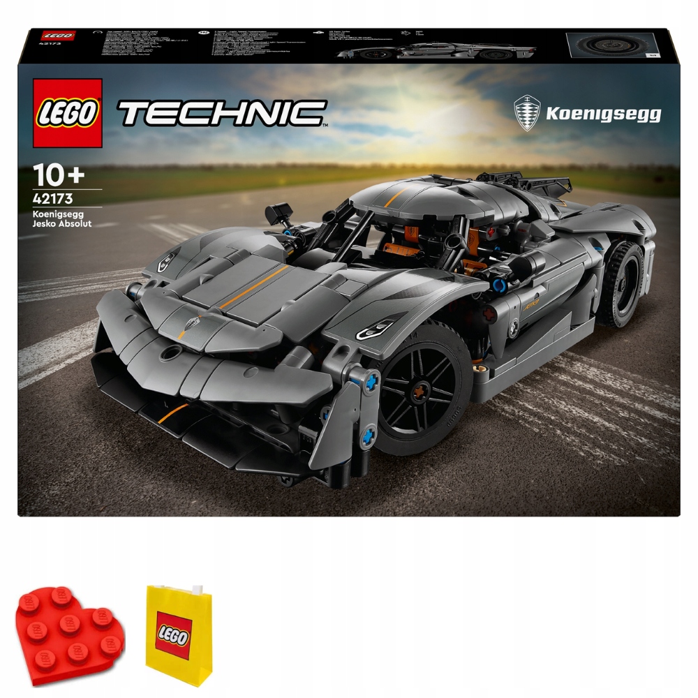 stavebnice Lego Technic 42173 Koenigsegg Jesko Absolut šedé 801 dílků +10