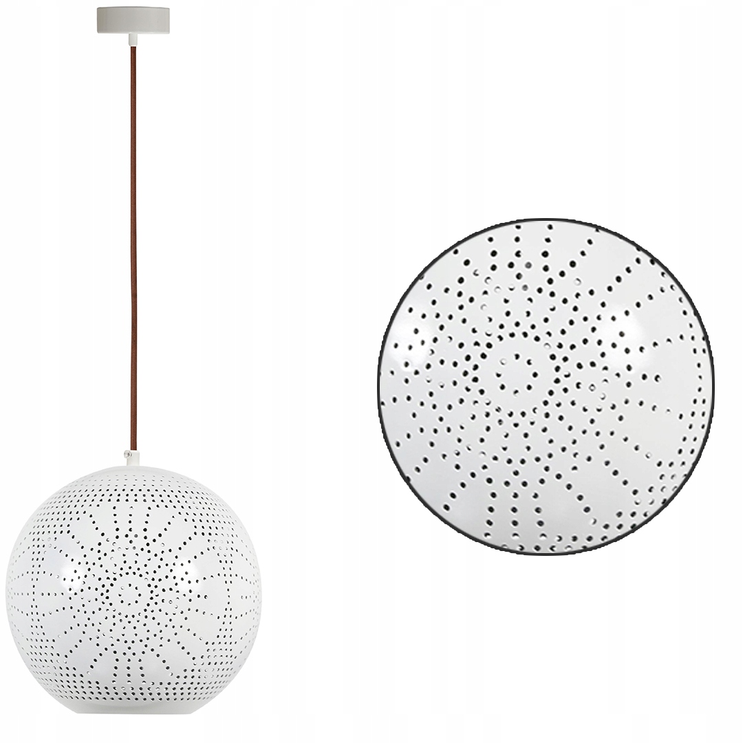 Stropní závěsná lampa Kula 1X60W E27 Prolamovaná bílá