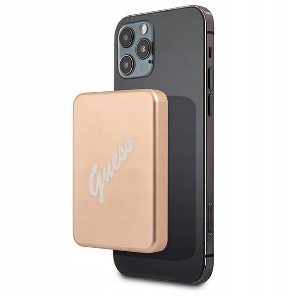 Powerbank indukcyjny Guess GUPBMyScreenVSLG 3000mAh 5W MagSafe złoty