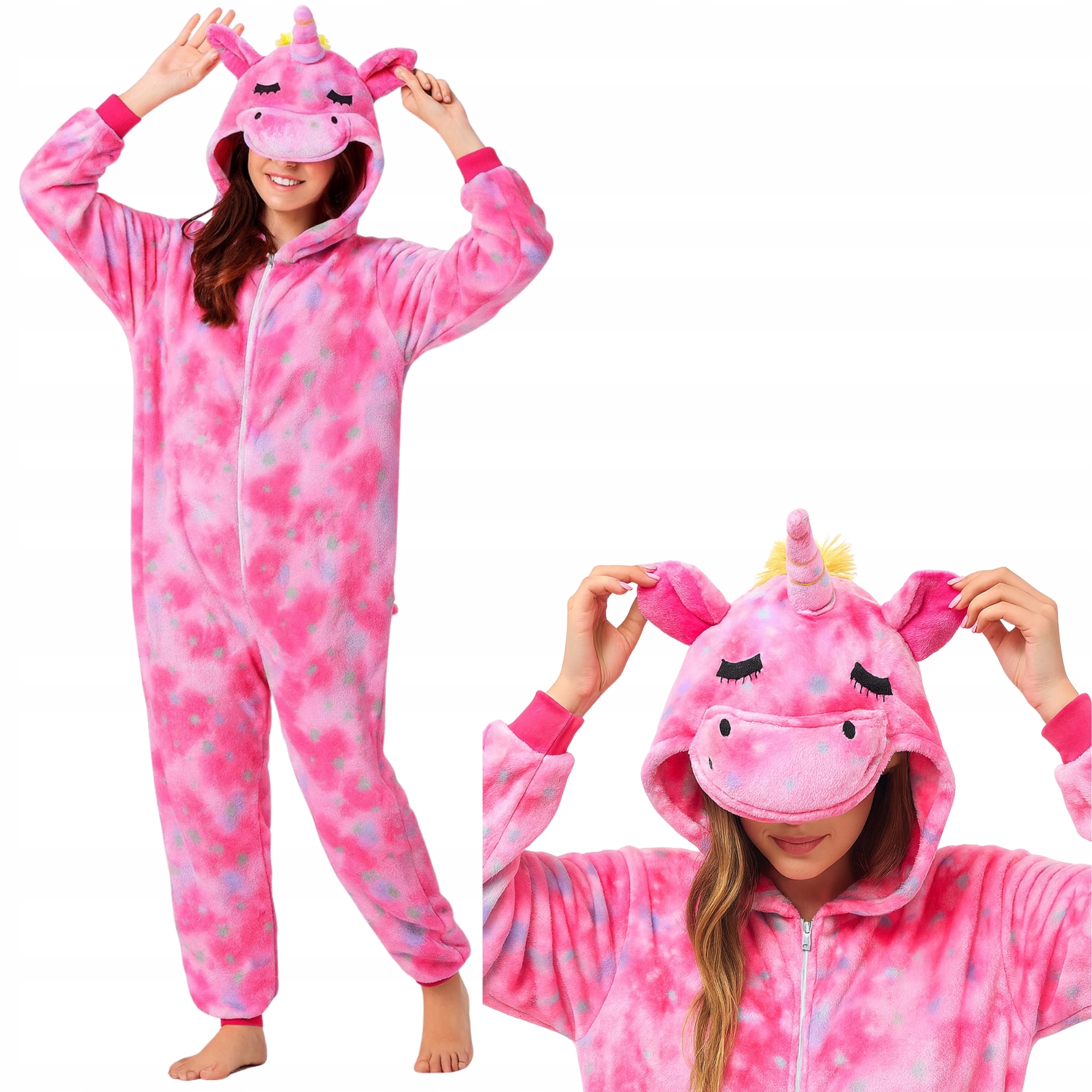 KIGURUMI PIŻAMA STRÓJ PRZEBRANIE ONESIE KOMBINEZON JEDNOROŻEC STAR SILVER S