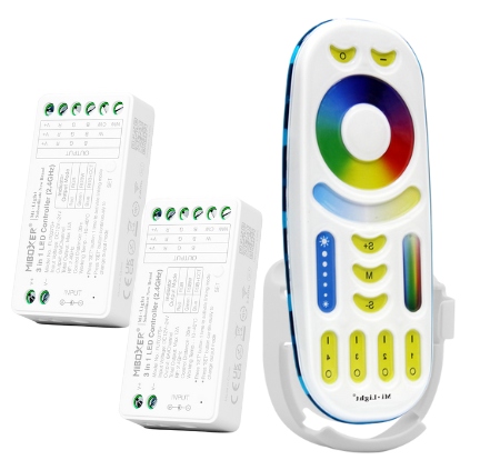 Zónové ovládání Rgb Led pásků Rgbw Rgb+cct MiBoxer 2 ovladače dálkový ovladač