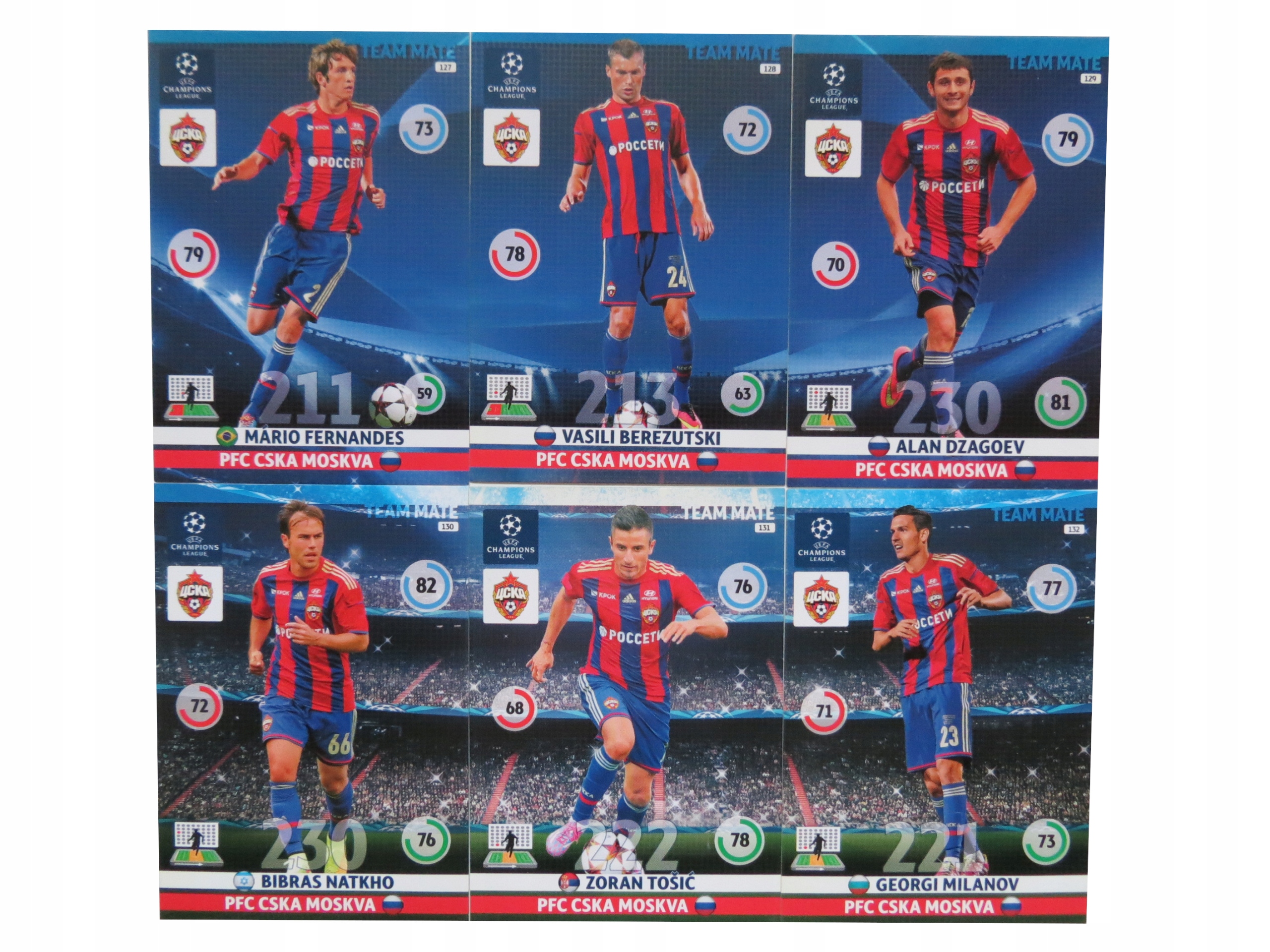 Panini Champions 2014 2015 Kpl 6 Kart Team Mate Cska Moskwa 127 132