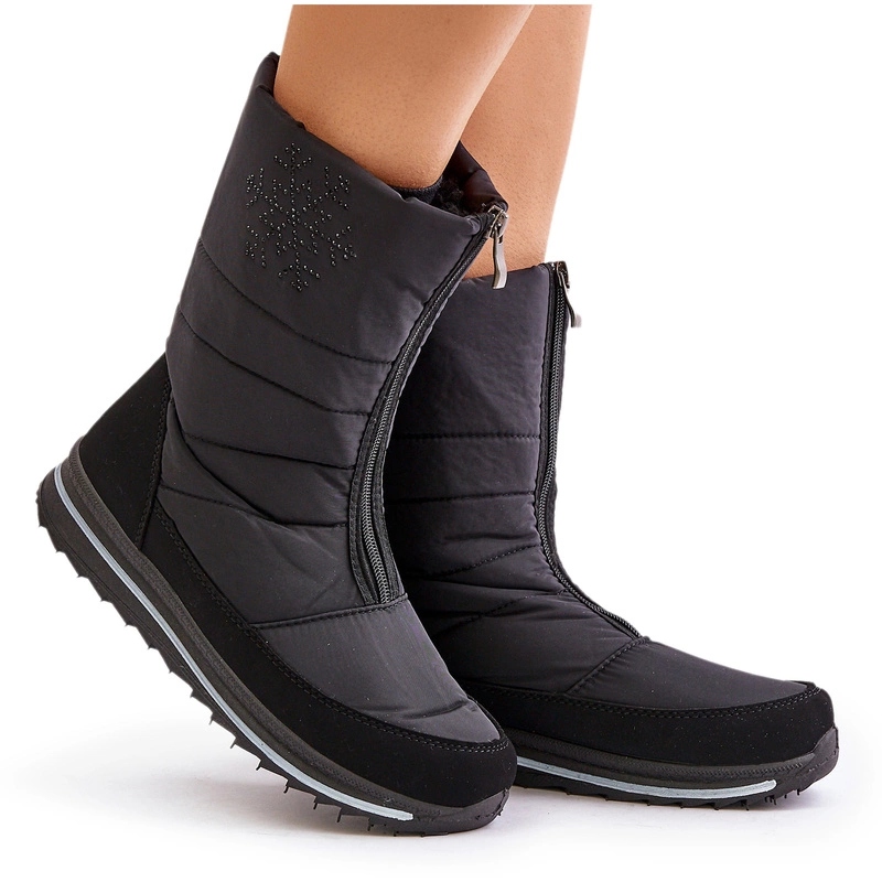 Dámské Zateplené Sněhule Se Zipem Progress PROGJ-22-130 Černé 37