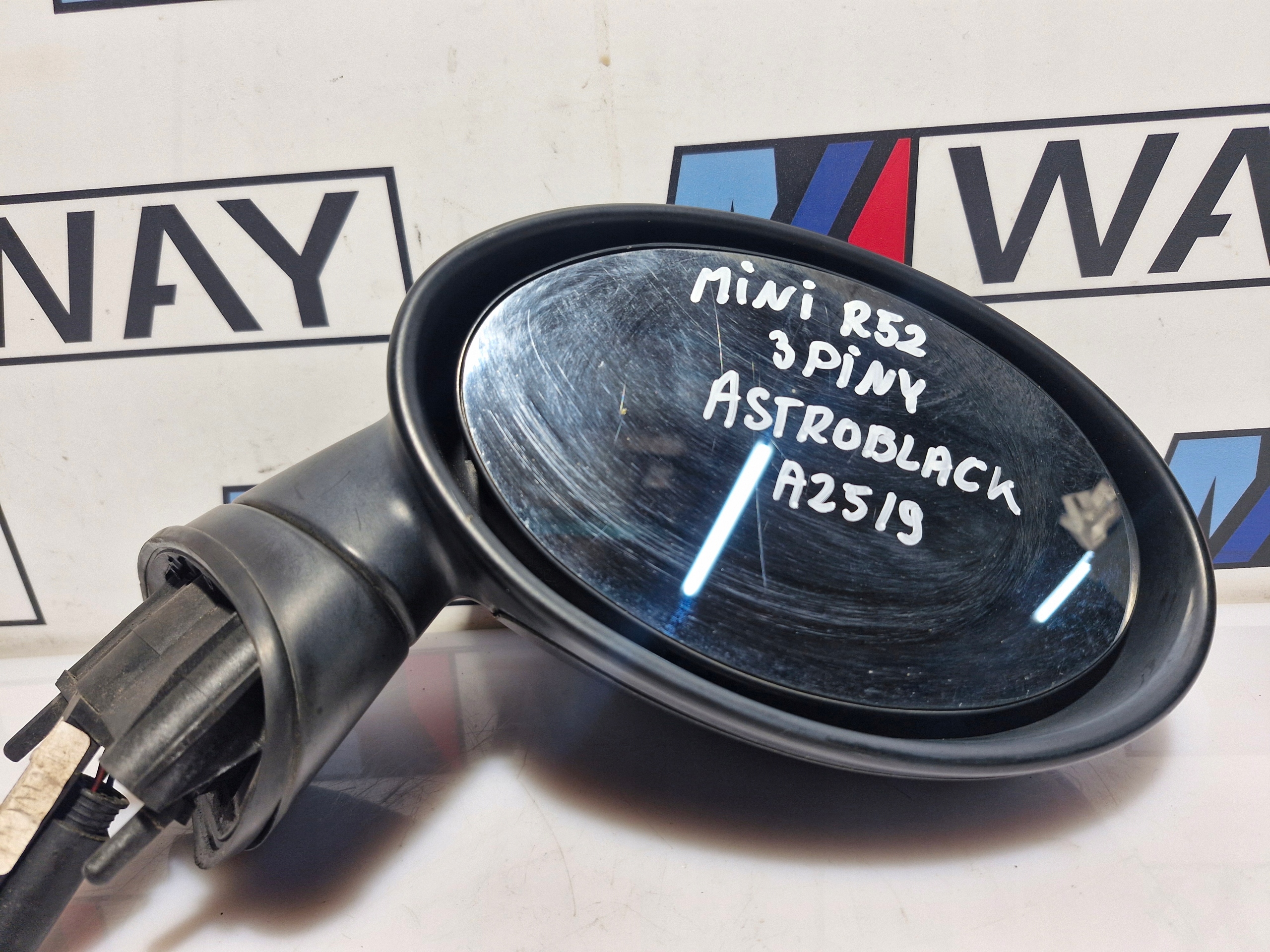 MINI COOPER R52 mirror right 3PIN A25/9 ASTRO BLACK METALLIC