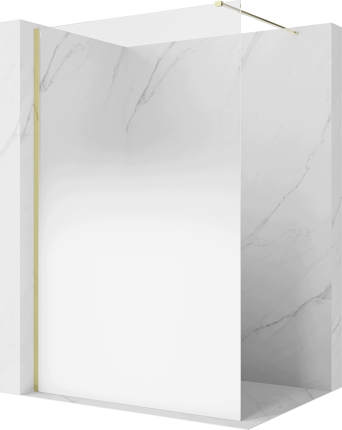 Mexen Kioto Ścianka Prysznicowa Walk-in 130X200CM Ombre Biała 8MM Złota