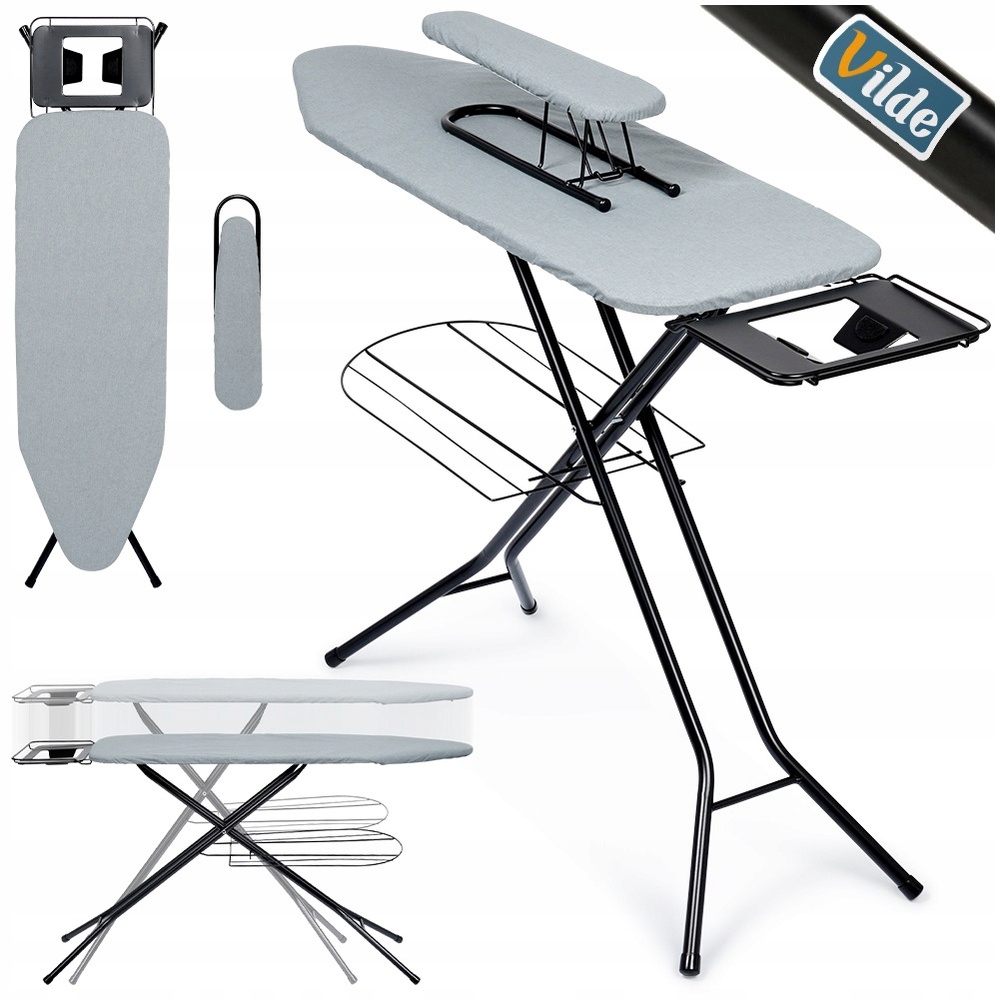 Levně Žehlicí prkno s držákem na žehličku rukávník 140 x 39 cm