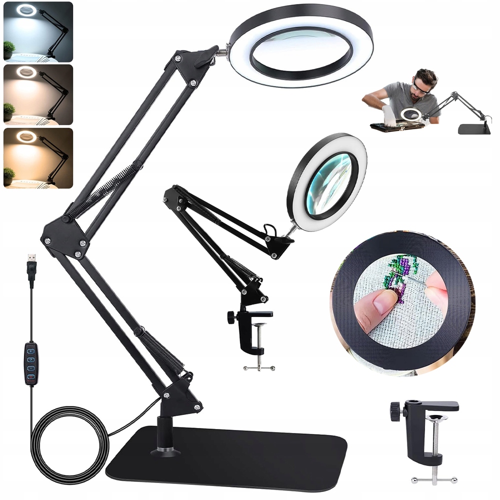 Led Lampa Kosmetická Lampa Lupa Sklo Zvětšující Rýsovací Stůl