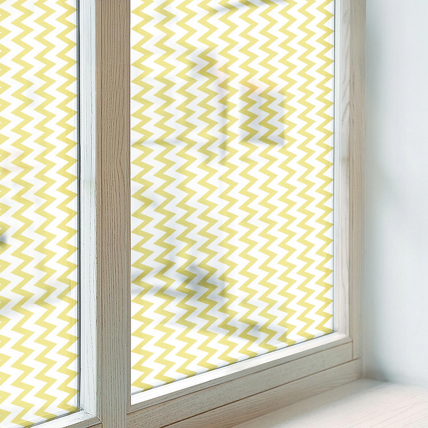 Mléčná dýha Fólie na okno Balkon Sklo Žluté cikcaky 100x146