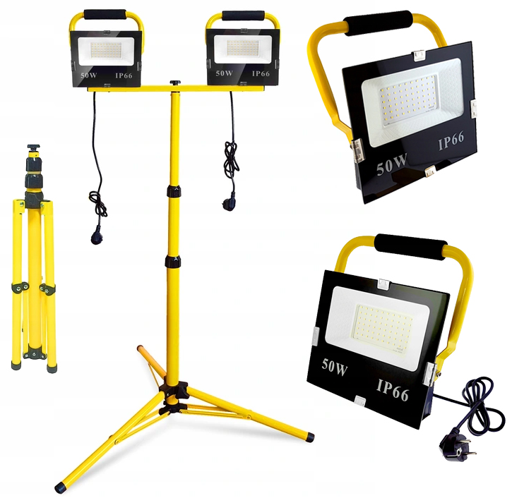 

Naświetlacz Halogen Lampa Led 2x50W Statyw Roboczy