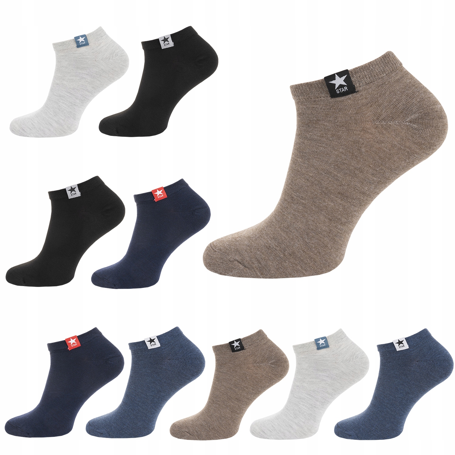 

10x Stopki Bawełna Męskie Skarpety Krótkie 40-43